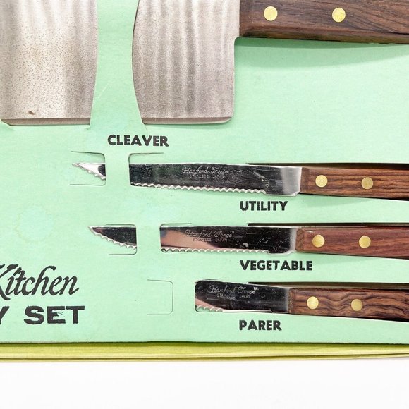 Vintage Hanford Forge Colonial Kitchen Stainless Steel Cutlery Set In Box Japan - Picture 10 of 12